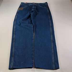 Wrangler Riggs Workwear Relaxed Fit Men's 34 x 36 Dark Wash Blue Jeans NWT